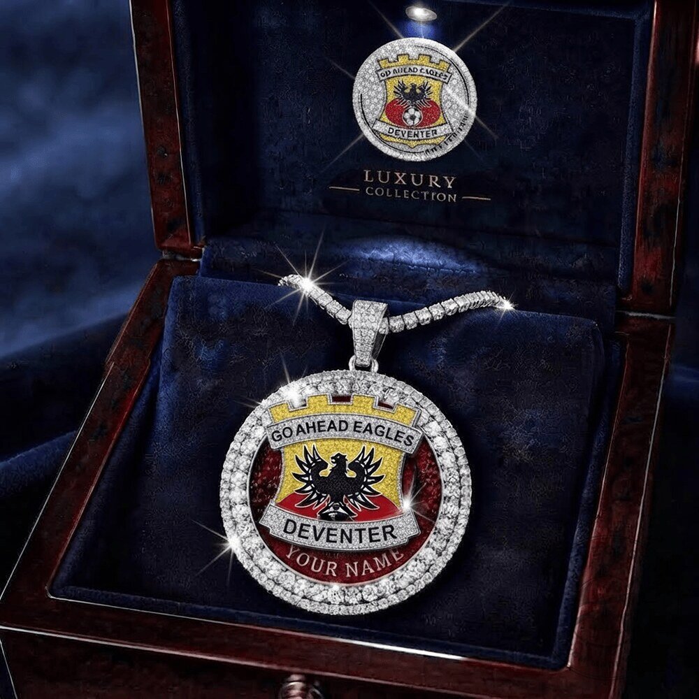 Go Ahead Eagles Deventer Football Club Custom Name Circle Pendant Necklace